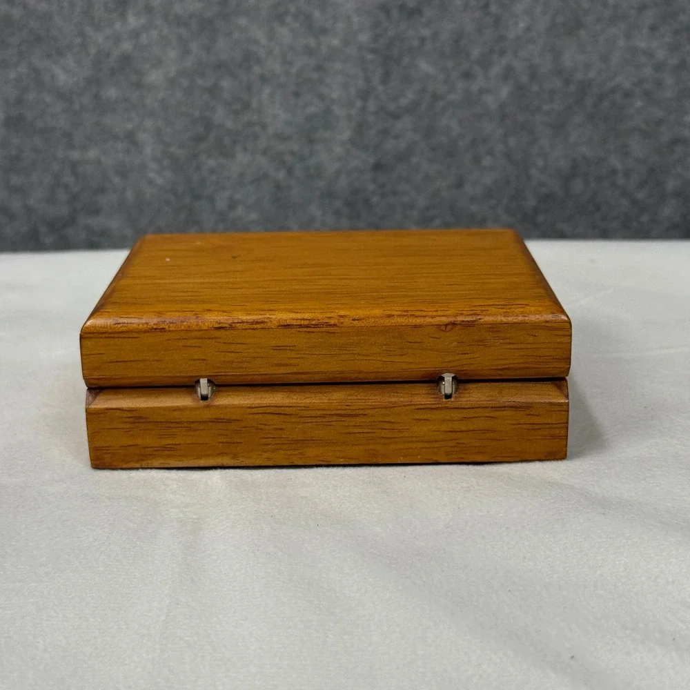 Nautica Mens Black Leather‎ Card Holder Wallet Money Clip With Wooden Box